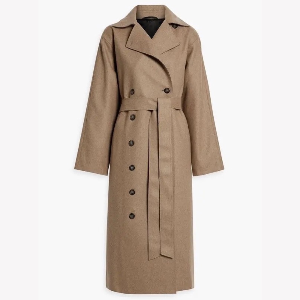 Toteme Terlago Double-Breasted Wool-Blend Trench Coat NWOT